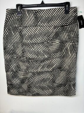 Alfani Black & Cream Geometric Pencil Skirt